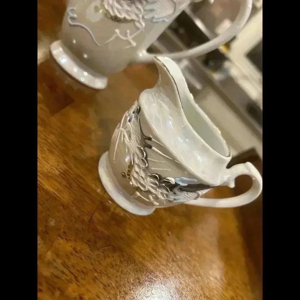 Vintage Blue  Moriage Dragon Ware  Tea set for 6